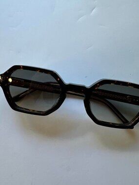 The John Dalia Geometric Oversized Tortoise Shell Sunglasses with Gradient Gray